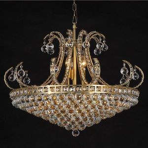 Zlatý křišťálový lustr Luka - Ø 80x60/182 cm E14/max 15x40W 5LL-CR29 obraz