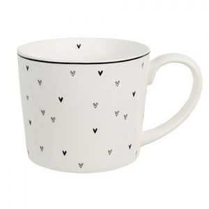 Bílý hrnek se srdíčky Lovely Day - 12*8*7 cm / 275 ml 6CEMU0144 obraz