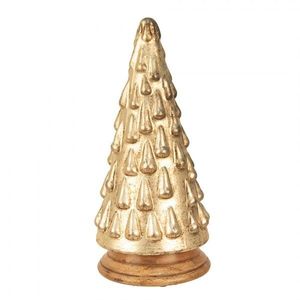 Skleněná vánoční dekorace zlatého stromečku - 15*32 cm 65390 obraz