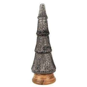 Skleněná vánoční dekorace třpytivého stříbrného stromečku - 15*44 cm 65387 obraz