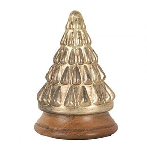 Skleněná vánoční dekorace zlatého stromečku - 13*19 cm 65388 obraz