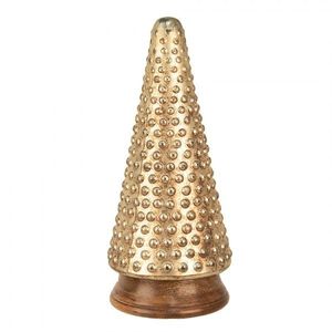 Skleněná vánoční dekorace zlatého stromečku - 14*31 cm 65391 obraz