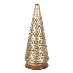 Skleněná vánoční dekorace zlatého stromečku - 17*41 cm 65392 obraz