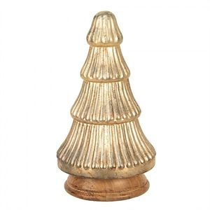 Skleněná vánoční dekorace zlatého stromečku - 13*25 cm 65393 obraz
