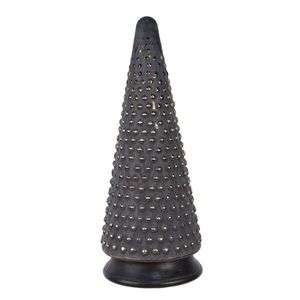 Skleněná vánoční dekorace černozlatého stromečku - 17*42 cm 65385 obraz