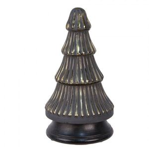 Skleněná vánoční dekorace černozlatého stromečku - 14*25 cm 65382 obraz
