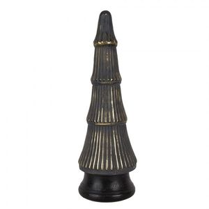 Skleněná vánoční dekorace černozlatého stromečku - 15*45 cm 65383 obraz