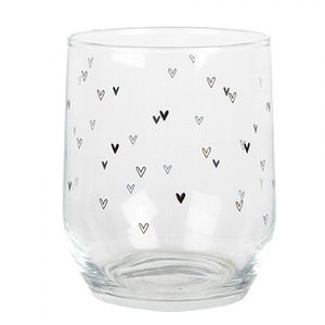 Sklenička se srdíčky Lovely Day - Ø 8*9 cm / 300 ml BHSGL0005 obraz