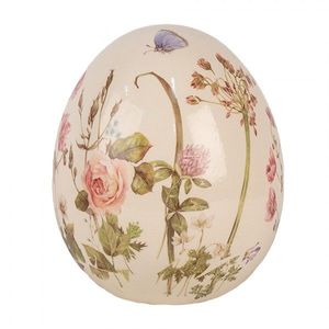 Keramické dekorační vajíčko s lučními květy Flowers of Love L - Ø 14*16 cm 6CE1918L obraz