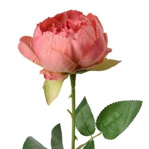 Dekorace růžová umělá květina růže - 8*8*62 cm 6PL0366DP obraz