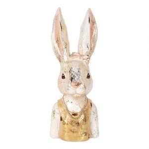 Dekorace busta králík se zlatým třpytem - 12*12*29 cm 6PR5489 obraz