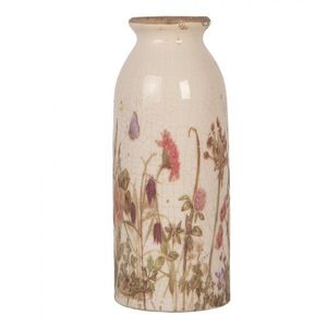 Keramická váza s lučními květy Flowers of Love - Ø 8*20 cm 6CE2029 obraz