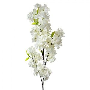 Dekorace umělá větvička s bílými květy - 20*8*104 cm 5PL0156 obraz
