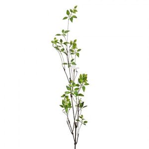Dekorace hnědá větvička se zelenými lístky - 18*5*116 cm 5PL0181GR obraz