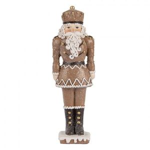 Hnědá vánoční dekorace Louskáček v perníkovém obleku - 6*5*18 cm 6PR5532 obraz