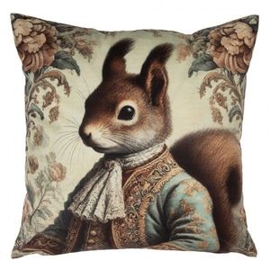 Béžový povlak na polštář s veverkou - 45*45 cm CPA22 obraz