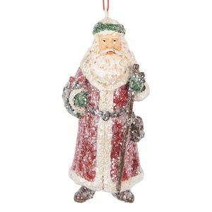 Červená vánoční závěsná dekorace Santa Claus - 5*4*12 cm 6PR5708 obraz