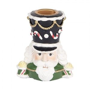 Zelený svícen na úzkou svíčku Louskáček Nutcracker - 8*6*9 cm 6PR5541 obraz