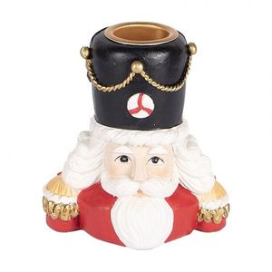Červený svícen na úzkou svíčku Louskáček Nutcracker - 8*6*9 cm 6PR5540 obraz