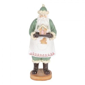 Dekorace Santa s perníkovou chaloupkou - 11*11*30 cm 6PR5528 obraz