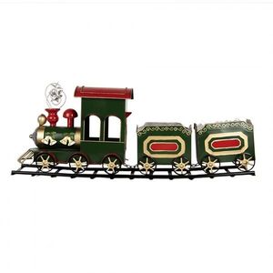 Zelená kovová dekorace vláček Christmas Train - 77*15*33 cm 5Y1309 obraz