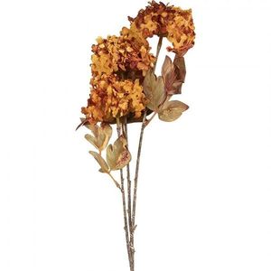 Dekorace oranžová umělá květina hortenzie - 10*8*76 cm 5PL0193O obraz