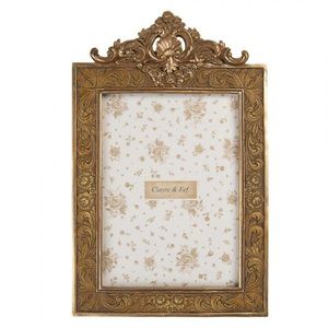 Zlatý antik fotorámeček s květy a ornamenty - 17*2*26 cm / 13*18 cm 2F1349M obraz