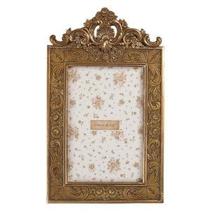 Zlatý antik fotorámeček s květy a ornamenty - 14*2*24 cm / 10*15 cm 2F1349S obraz