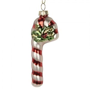 Vánoční skleněná závěsná ozdoba lízátko Candy Cane - 4*3*2 cm 6GL5264 obraz