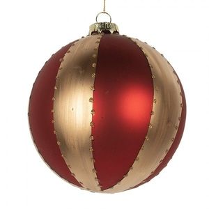 Červenozlatá skleněná vánoční ozdoba - 12*12 cm 6GL5244L obraz