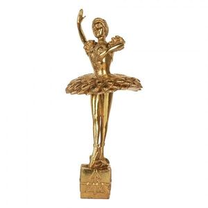 Zlatá antik dekorace figurina Ballerina na vánočním dárku - 20*17*45 cm 6PR5418 obraz