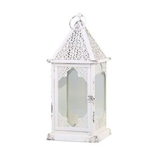 Krémová antik kovová lucerna se zdobením French - 18*18*43 cm 25065719 obraz
