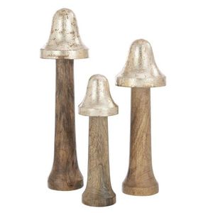 Set 3ks dekorace houba z mangového dřeva - Ø 8 *31 cm 38007 obraz