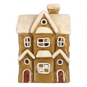 Zelený domek svícen na čajovou svíčku Homely - 23*15*33 cm 6MG0123 obraz