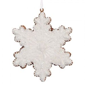 Závěsná dekorace perníková vločka Frosted Ginger - 9*1*10 cm 6PR5358 obraz