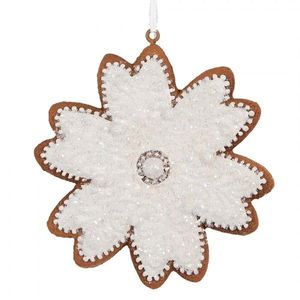 Závěsná dekorace perníková vločka Frosted Ginger - 9*1*10 cm 6PR5356 obraz