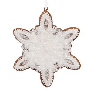 Závěsná dekorace perníková vločka Frosted Ginger - 9*1*10 cm 6PR5355 obraz