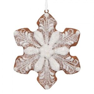 Závěsná dekorace perníková vločka Frosted Ginger - 9*1*10 cm 6PR5354 obraz