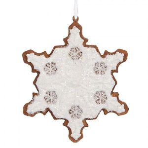 Závěsná dekorace perníková vločka Frosted Ginger - 9*1*10 cm 6PR5351 obraz