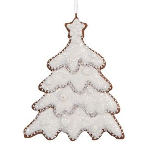 Závěsná dekorace zasněžený perníkový stromeček Frosted Ginger - 9*1*10 cm 6PR5349 obraz