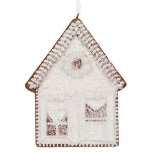 Závěsná dekorace zasněžená perníková chaloupka Frosted Ginger - 8*1*10 cm 6PR5333 obraz
