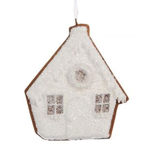 Závěsná dekorace zasněžená perníková chaloupka Frosted Ginger - 9*1*10 cm 6PR5330 obraz