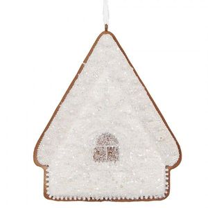 Závěsná dekorace zasněžená perníková chaloupka Frosted Ginger - 9*1*10 cm 6PR5328 obraz