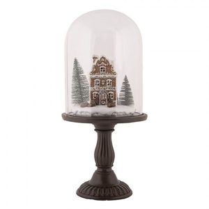 Perníková chaloupka v poklopu na podstavci Ginger Led - Ø 17*36 cm / 2*AAA 6GL5190 obraz