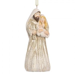 Béžová antik závěsná dekorace svatá rodina - 5*4*11 cm 6PR5649 obraz