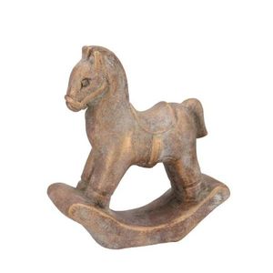 Zlatá antik cementová dekorace houpací koník Horse Gold - 14*5*15 cm 571487 obraz