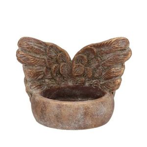 Zlatý antik cementový svícen andělská křídla Angel Wings Gold - 11*9*8 cm 571546 obraz