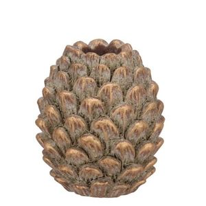 Zlatý antik cementový svícen šiška Pinecone Gold - 8*8*9 cm 571569 obraz