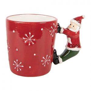 Červený keramický hrnek Santa Claus - 15*10*11 cm / 400 ml 6CEMU0200R obraz