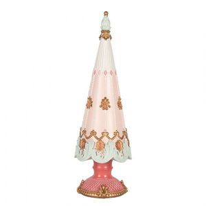 Vánoční dekorace růžový zdobený stromek - Ø 10*30 cm 6PR5399 obraz